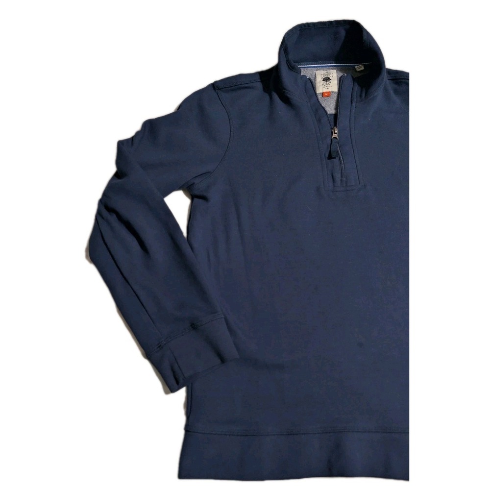 Copper & Oak 1/4 Zip Pullover Mens M Navy Fleece Casual Sweatshirt‎ - Picture 3 of 10